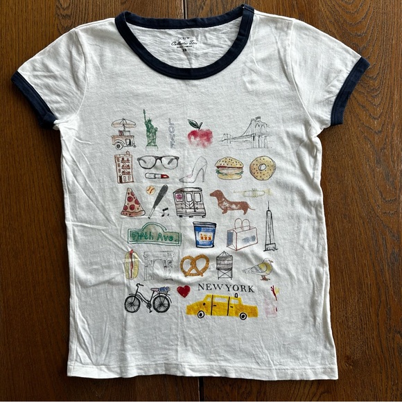 J. Crew Factory Tops - NWOT J.Crew Factory New York City NYC Icons Collector T-Shirt Navy Ivory